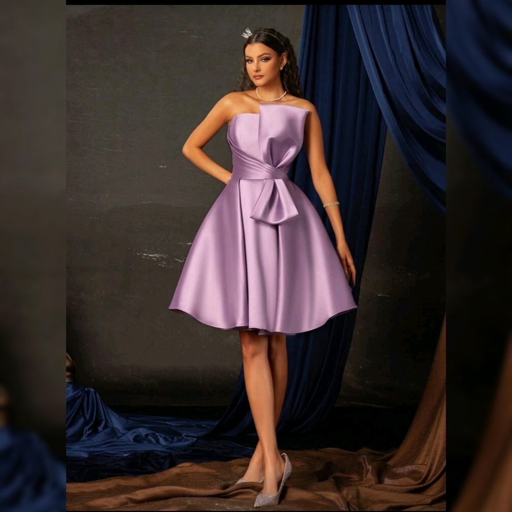 Elegant Lavender Strapless Dress